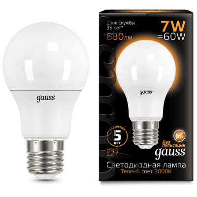 Лампа Gauss 102502107 LED A60 E27 7W 2700K