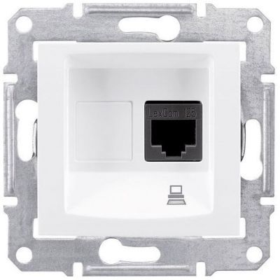 Розетка компьютерная 1-ая Schneider Electric Sedna Белый RJ45 кат. 5e UTP