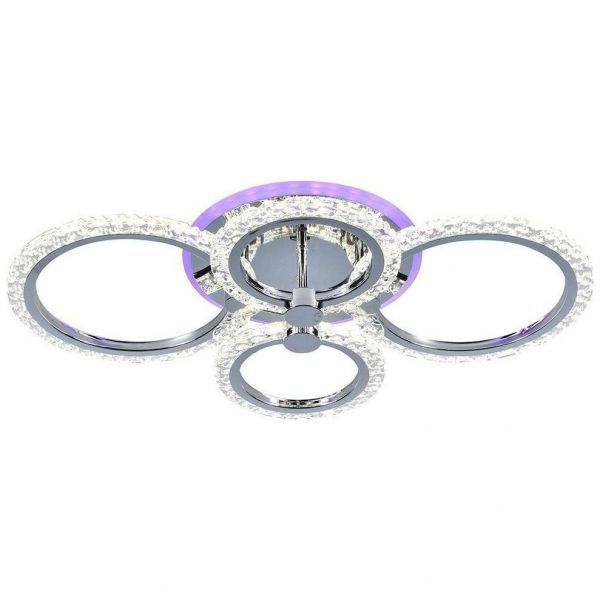 Потолочный светодиодный светильник 18027/4 CHR 76W+8W RGB Profit Light