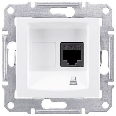 Розетка компьютерная 1-ая Schneider Electric Sedna Белый RJ45 кат. 6 UTP