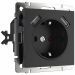 Розетка с з/к со шторками + USB Werkel W1171508 черный матовый (WL08-SKGS-USBx2-IP20)
