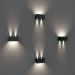 Уличный настенный светодиодный светильник WINNER DOUBLE LED IP54 Elektrostandard 35137/W черный