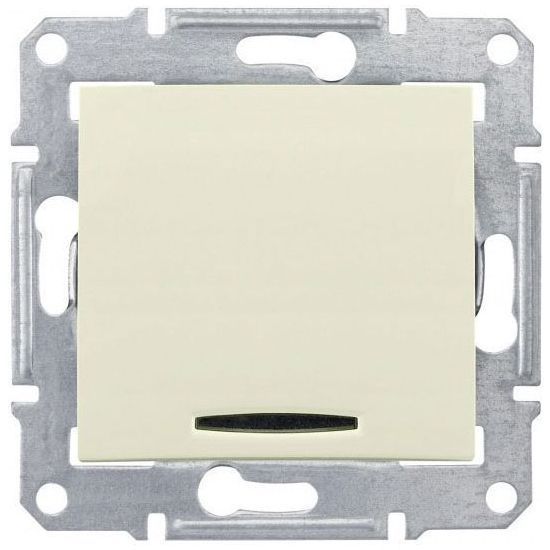 Выключатель 1-клавишный с подсветкой Schneider Electric Sedna Бежевый 10 А (сх.1)