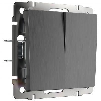Выключатель двухклавишный проходной Werkel W1122004 графит рифленый (WL04-SW-2G-2W)