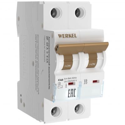 Автоматический выключатель 2P 40 A C 6 кА Werkel W902P406