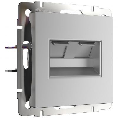 Розетка двойная Ethernet Werkel W1181106 серебро (WL06-RJ45+RJ45)