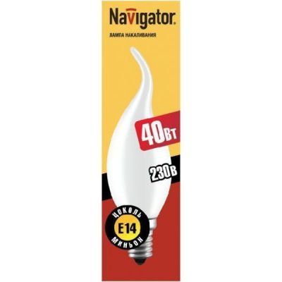 Navigator FC E14 40W свеча на ветру NI-FC-40-230-E14-FR матовая