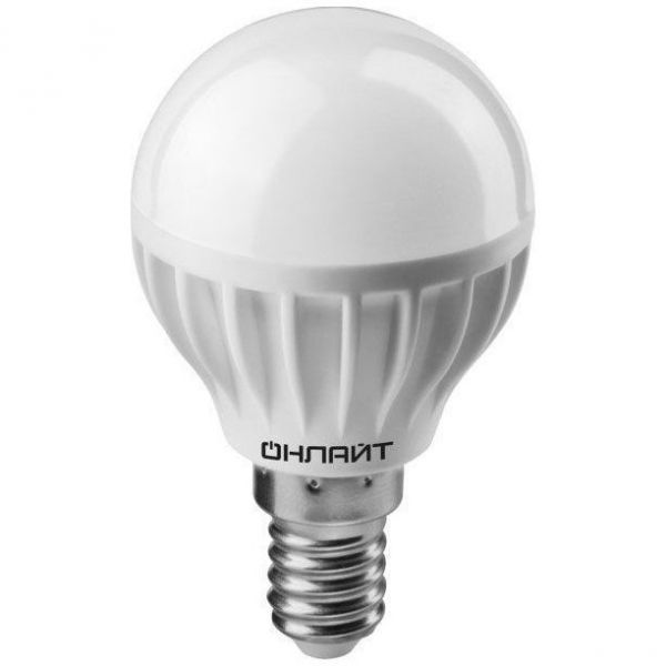 Светодиодная лампа ОНЛАЙТ 61 135 OLL-G45-8-230-6.5K-E14