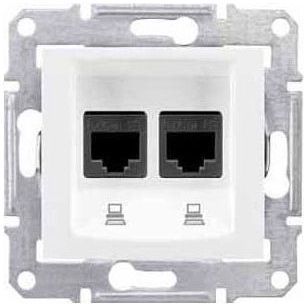 Розетка компьютерная 2-ая Schneider Electric Sedna Белый RJ45 кат. 5e UTP