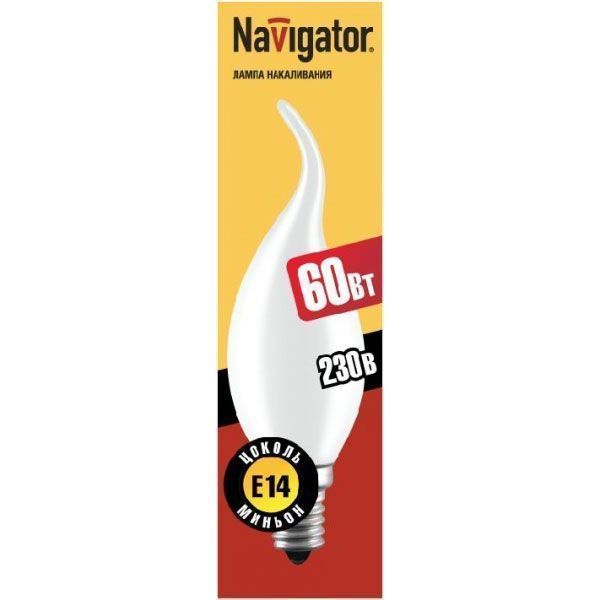 Navigator FC E14 60W свеча на ветру NI-FC-60-230-E14-FR матовая