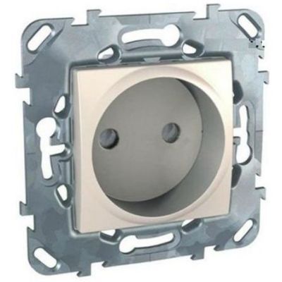 Розетка 1-ая SE Unica Беж с с/з с защитными шторками винт. зажим MGU5.037.25ZD
