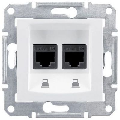 Розетка компьютерная 2-ая Schneider Electric Sedna Белый RJ45 кат. 6 STP