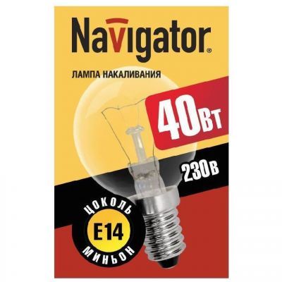 Navigator P45 E14 40W шар NI-C-40-230-E14-CL прозрачный