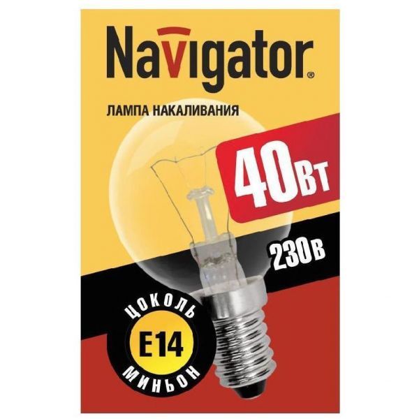 Navigator P45 E14 40W шар NI-C-40-230-E14-CL прозрачный