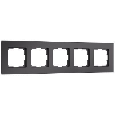Рамка из стекла на 5 постов Senso черный soft-touch W0053108 Werkel