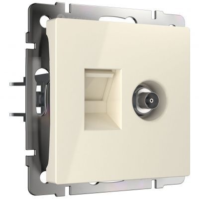 Розетка ТВ+Ethernet RJ-45 6 cat.(слоновая кость) Werkel W1181303