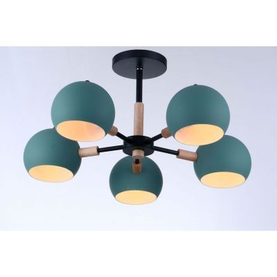 Люстра Linvel LV 9282/5 Фарго черный/светлое дерево E14