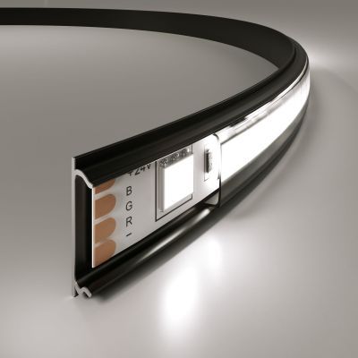 Гибкий алюминиевый профиль для светодиодной ленты Elektrostandard LL-2-ALP012 черный/черный