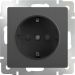 Розетка с заземлением и шторками Werkel W1171104 графит рифленый (WL04-SKGS-01-IP44)
