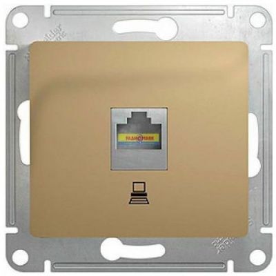 Розетка компьютерная RJ45 SE Glossa Титан кат.5E GSL000481K