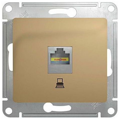 Розетка компьютерная RJ45 SE Glossa Титан кат.5E GSL000481K