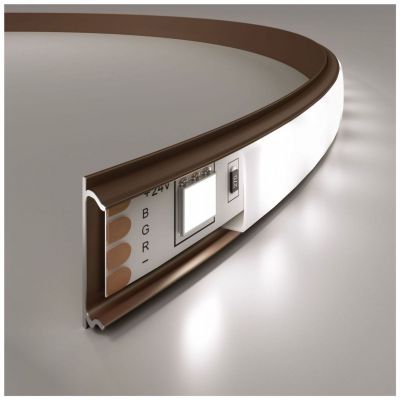 Гибкий алюминиевый профиль для светодиодной ленты Elektrostandard LL-2-ALP012 латунь/белый