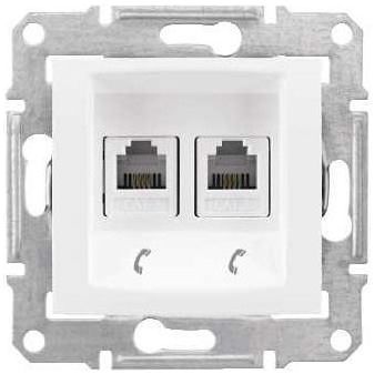 Розетка ТЛФ 2-ая Schneider Electric Sedna Белый RJ11