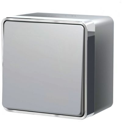 Выключатель одноклавишный влагозащищенный Gallant серебряный Werkel W5010206