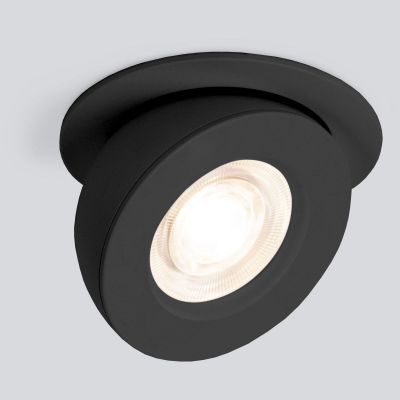 Встраиваемый точечный светодиодный светильник Pruno черный 8W 4200К 25080/LED Elektrostandard