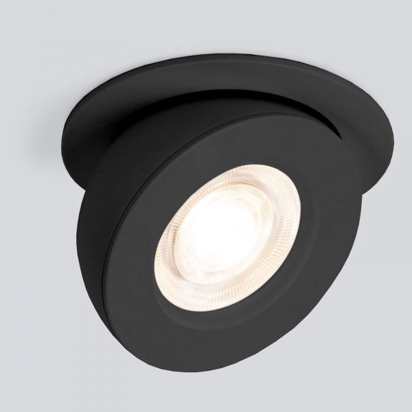 Встраиваемый точечный светодиодный светильник Pruno черный 8W 4200К 25080/LED Elektrostandard