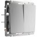 Выключатель 2-клавишный проходной Werkel W1122009 серебро рифленый (WL09-SW-2G-2W)