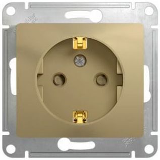 Розетка с заземлением SE Glossa Титан GSL000443