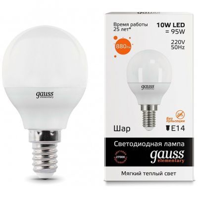 Лампа Gauss 53110 LED Elementary Globe 10W E14 3000K