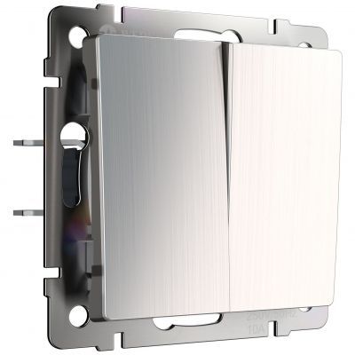 Выключатель двухклавишный Werkel W1120002 глянцевый никель (WL02-SW-2G)