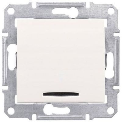 Переключатель 1-клавишный с подсветкой Schneider Electric Sedna Бежевый 10А (сх.6)