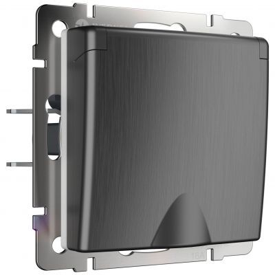 Розетка влагозащищенная Werkel W1171204 графит рифленый (WL04-SKGSC-01-IP44)