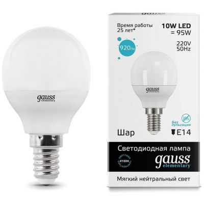 Лампа Gauss 53120 LED Elementary Globe 10W E14 4100K