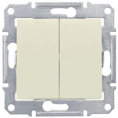 Переключатель 2-клавишный Schneider Electric Sedna Бежевый 10А (сх.6+6)