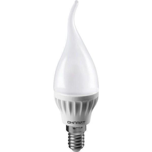 Светодиодная лампа свеча ОНЛАЙТ 61 198 OLL-FC37-8-230-4K-E14-FR