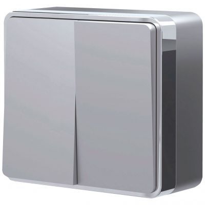 Выключатель двухклавишный Gallant серебряный Werkel W5020006