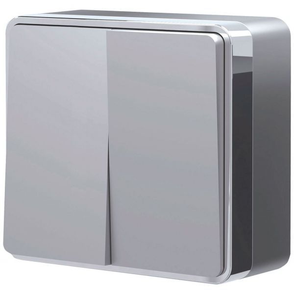 Выключатель двухклавишный Gallant серебряный Werkel W5020006