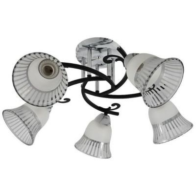 Люстра 12259/5MR+CR+BK WT+CL ЭкономСвет
