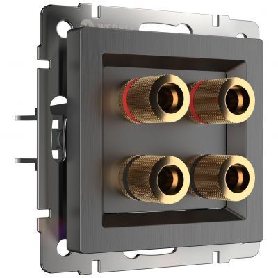 Акустическая розетка Werkel W1185004 графит рифленый (WL04-AUDIOx4)