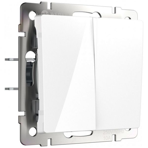 Выключатель 2-клавишный Werkel W1120001 белый (WL01-SW-2G)
