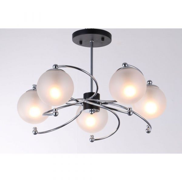 Люстра Linvel LV 9287/5 Торренс Хром/черный E14