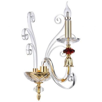 Бра Crystal Lux CATARINA AP1 GOLD/TRANSPARENT-COGNAC