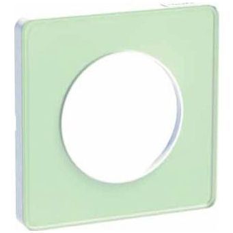 Рамка 1-я Schneider Electric Odace Зеленый лед/Белый