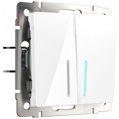 Выключатель 2-клавишный с подсветкой Werkel W1120101 белый (WL01-SW-2G-LED)
