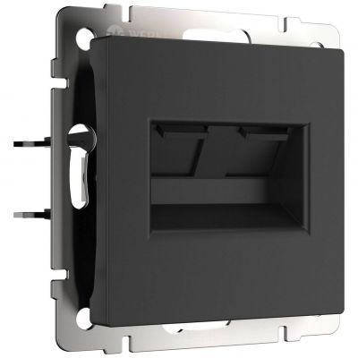 Розетка двойная Ethernet Werkel W1182208 черный матовый (WL08-RJ45+RJ45)