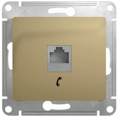 Розетка телефонная RJ11 SE Glossa Титан GSL000481T